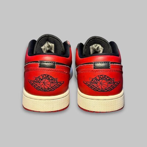 Air Jordan 1 Low “Bred” Black Red Men’s Sneakers - Size 8 - Picture 4 of 8